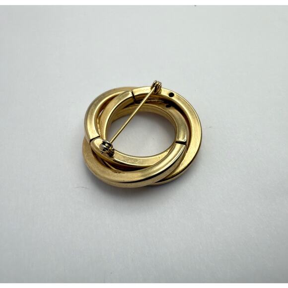Vintage 80s Modernist "Trinity" Knot Brooch Gold & Silver Tone - Picture 5 of 8